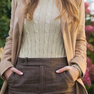 Llbean 6 herringbone long skirt